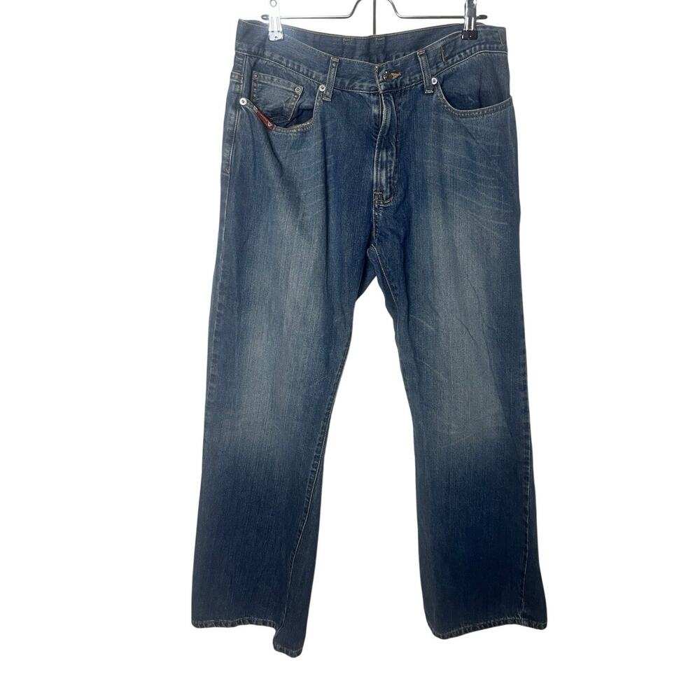 Vtg 90s GUESS Jeans Mens (Fits 34x31) (Tagged 36x34) Relaxed Straight Blue Denim
